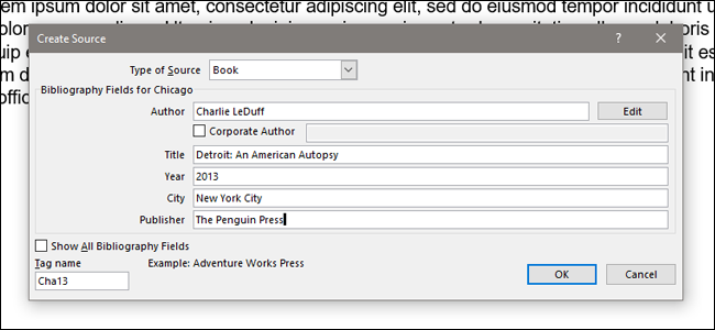 cite sources in word for mac